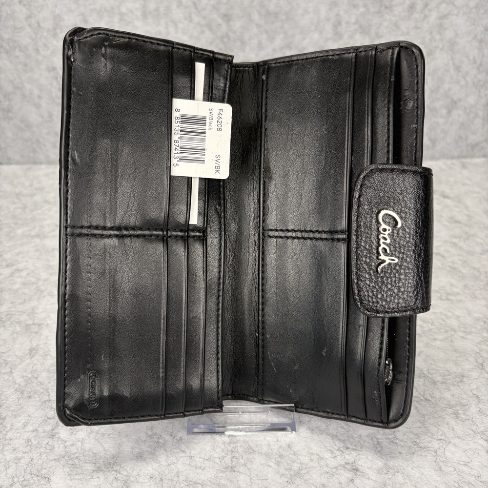 Coach Ashley Black Leather Slim Trifold Wallet -  Read Condition - Picture 3 of 5